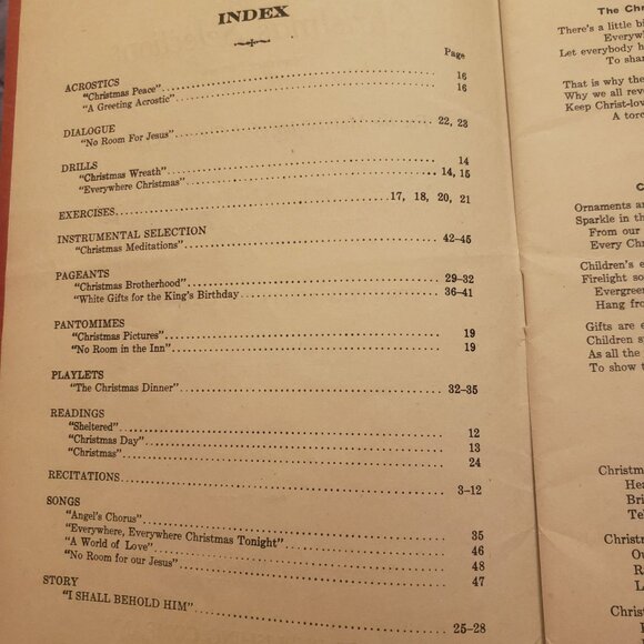 Meigs Christmas Selections 1945 Vintage Booklet from Meigs Publishing Co. Indian - Picture 3 of 5